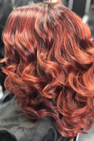 Gorgeous curly Copper Curls from the Salon-M team